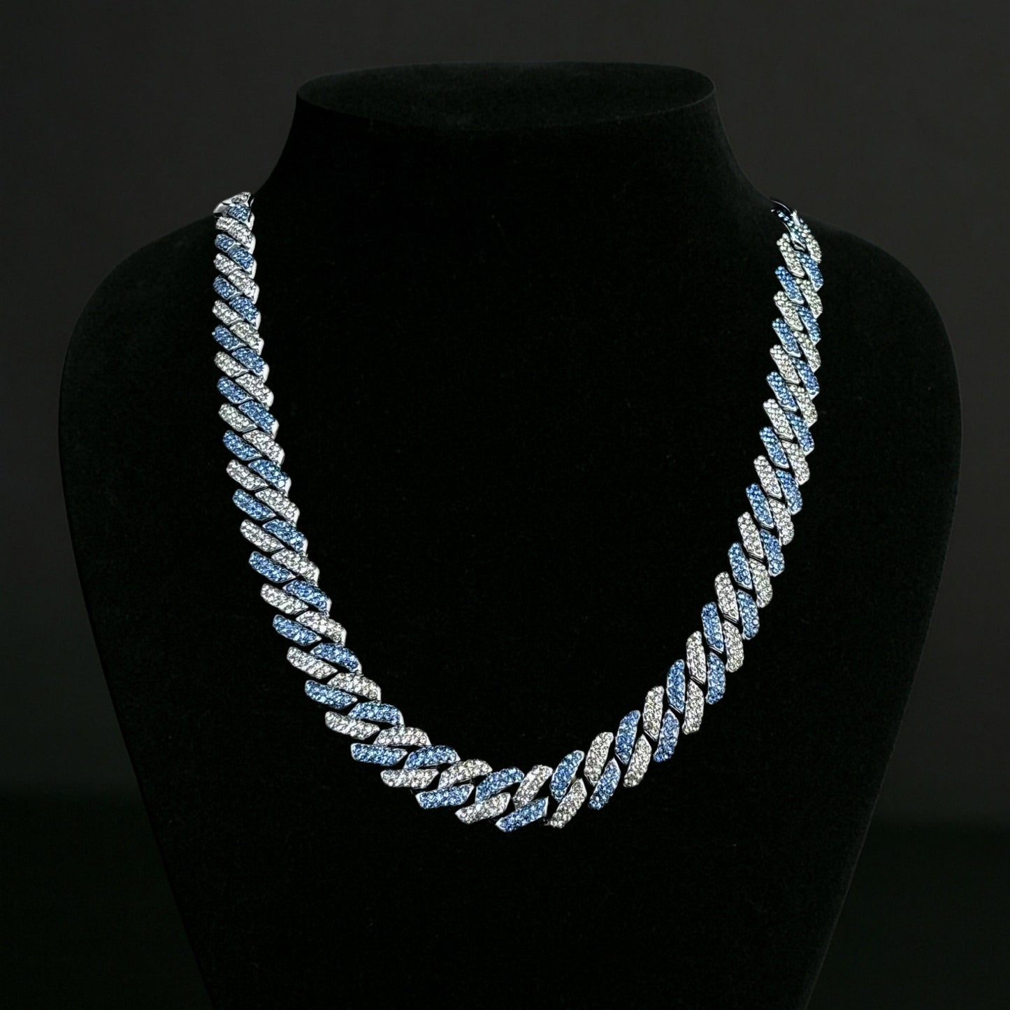 Cool blue FROST dual tone cuban chain