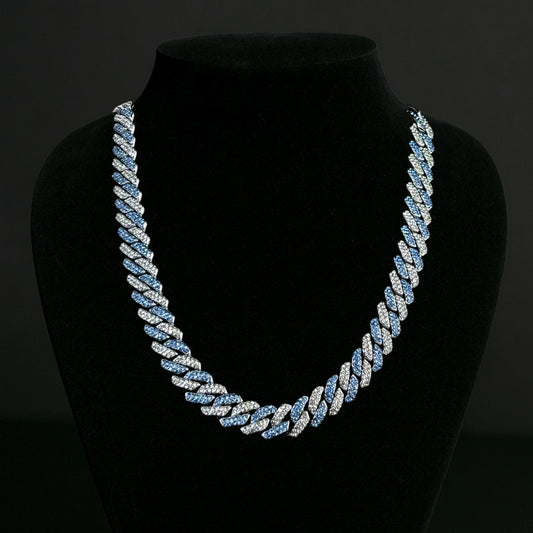 Cool blue FROST dual tone cuban chain