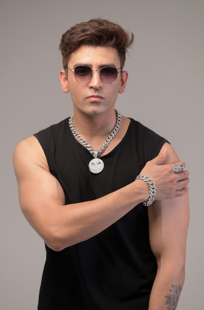 Creepy smiley w 14mm Classic cuban chain