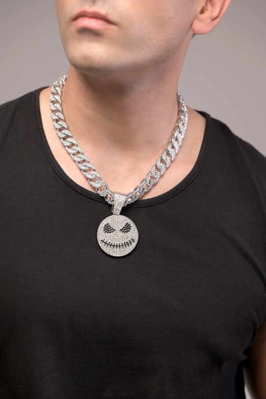 Creepy smiley w 14mm Classic cuban chain