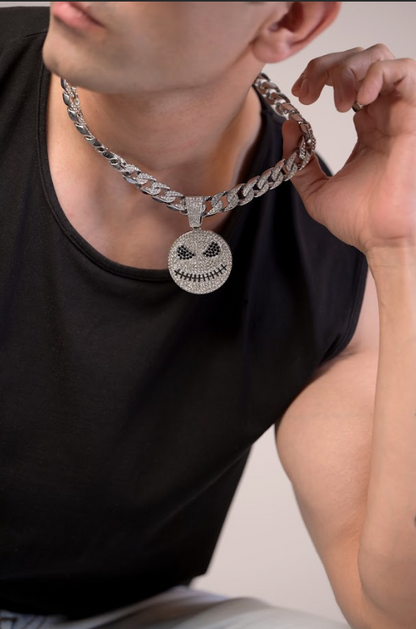 Creepy smiley w 14mm Classic cuban chain